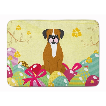 Carolines Treasures Easter Eggs Flashy Fawn Boxer Machine Washable Memory Foam Mat BB6116RUG